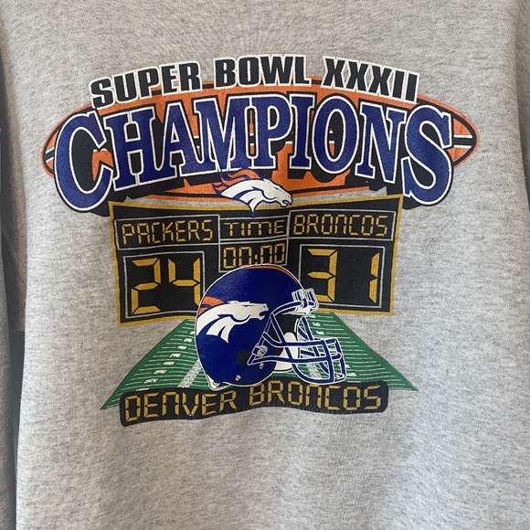 Vintage Tultex Denver Broncos Super Bowl XXXII 1998 Sweatshirt Mens Large NFL - Picture 3 of 13